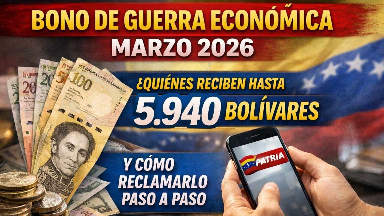 Bono de Guerra Económica Marzo 2026: Quiénes Reciben Hasta 5.940 Bolívares y Cómo Reclamarlo Paso a Paso
