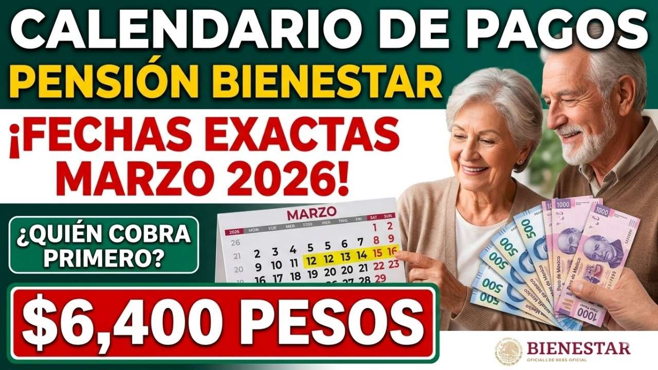 Calendario De Pagos Pensión Bienestar Marzo 2026: Fechas Exactas, Montos De 6,400 Pesos Y Quién Cobra Primero