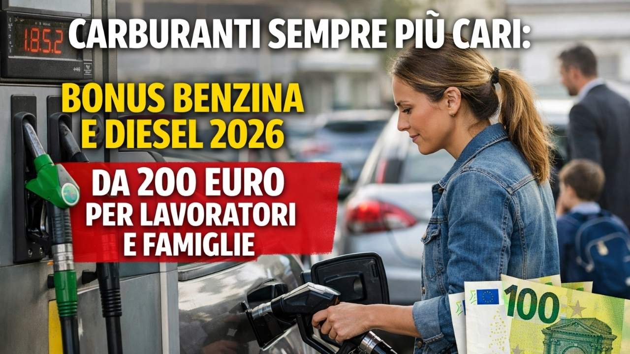 Carburanti Sempre Più Cari: Bonus Benzina e Diesel 2026 da 200 Euro per Lavoratori e Famiglie