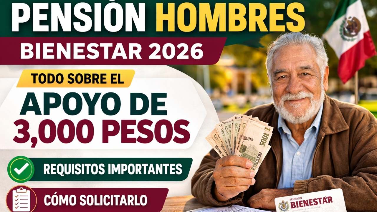 Pensión Hombres Bienestar 2026: Todo Sobre el Apoyo de 3,000 Pesos, Requisitos Importantes y Cómo Solicitarlo